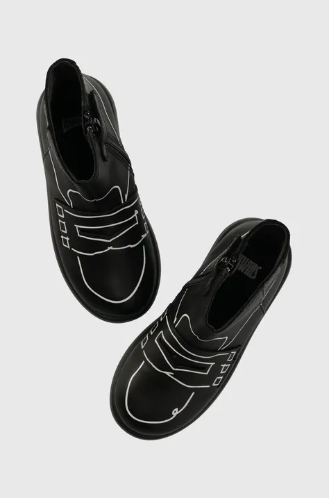 Detské kožené topánky Camper K900330 TWS Kids čierna farba