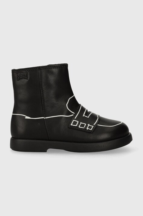 Camper ghete din piele pentru copii K900330 TWS Kids culoarea negru