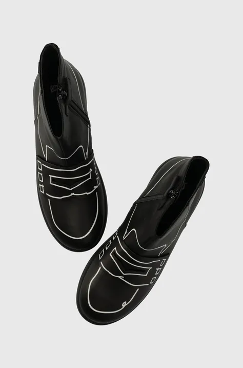 Kožené členkové topánky Camper K900330 TWS Kids čierna farba
