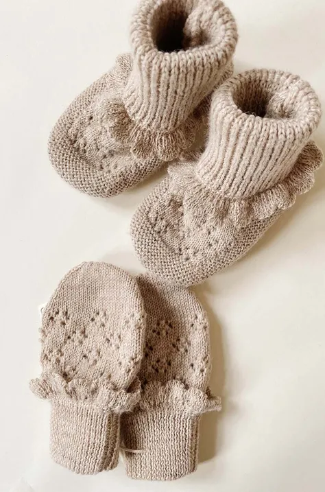 Konges Sløjd buty niemowlęce kolor beżowy