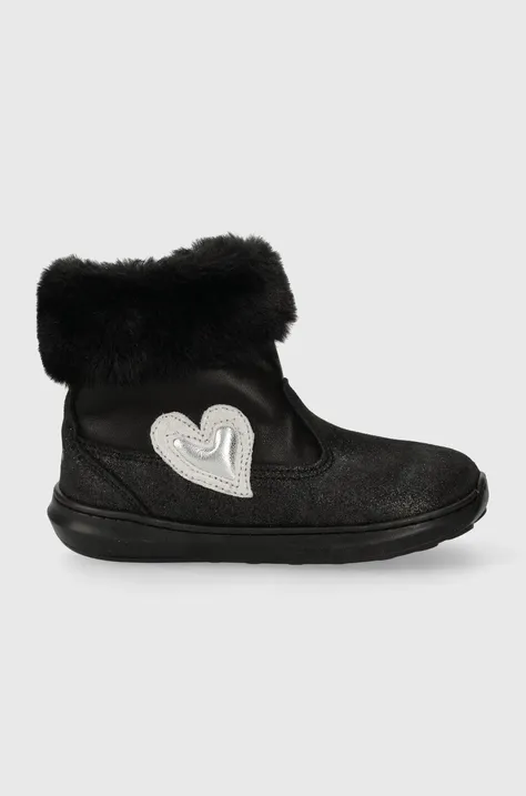 Dječje zimske cipele od brušene kože Primigi boja: crna