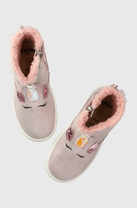 Δερμάτινα παιδικά κλειστά παπούτσια Primigi χρώμα: ροζ