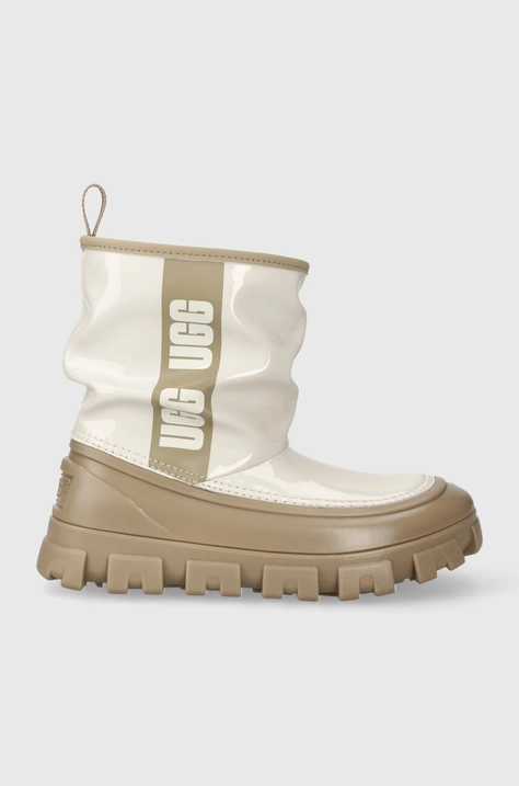 Detské snehule UGG KIDS CLASSIC BRELLAH MINI béžová farba