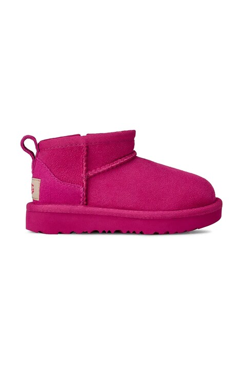 Μπότες χιονιού σουέτ για παιδιά UGG T CLASSIC ULTRA MINI χρώμα: ροζ