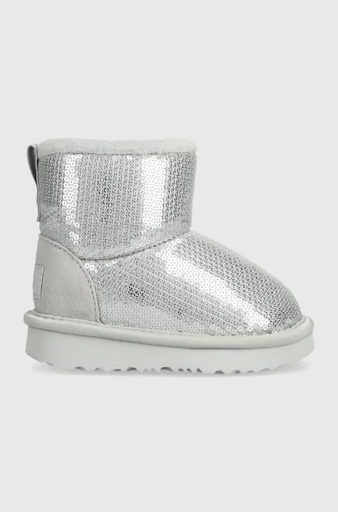 Dječje cipele za snijeg UGG T CLASSIC MINI MIRROR BALL boja: srebrna
