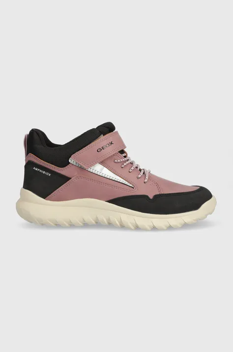 Дитячі зимові черевики Geox колір рожевий