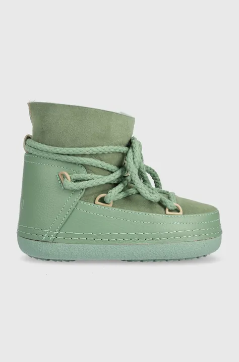 Παιδικές δερμάτινες μπότες χιονιού Inuikii χρώμα: πράσινο