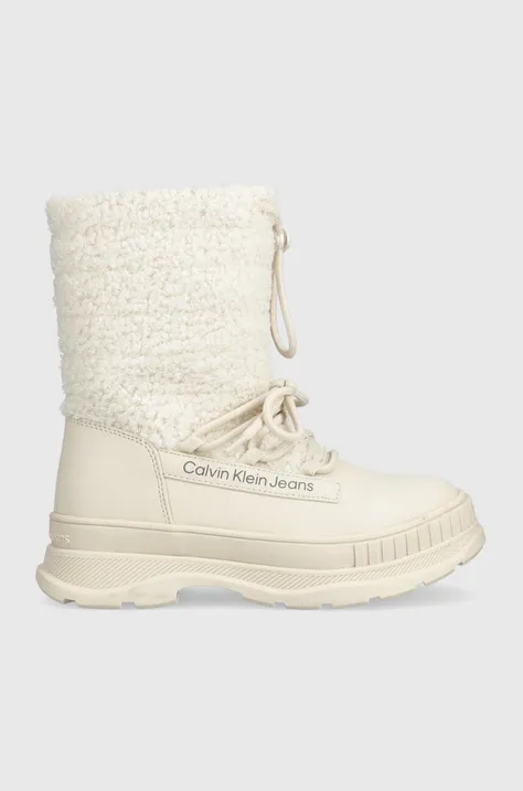 Παιδικές μπότες χιονιού Calvin Klein Jeans χρώμα: μπεζ