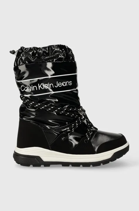 Detské snehule Calvin Klein Jeans čierna farba