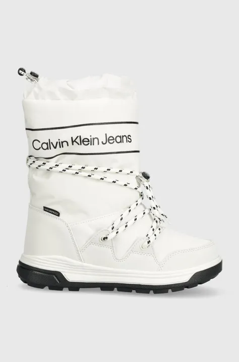 Otroške snežke Calvin Klein Jeans bela barva