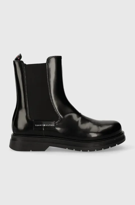 Παιδικές μπότες τσέλσι Tommy Hilfiger χρώμα: μαύρο