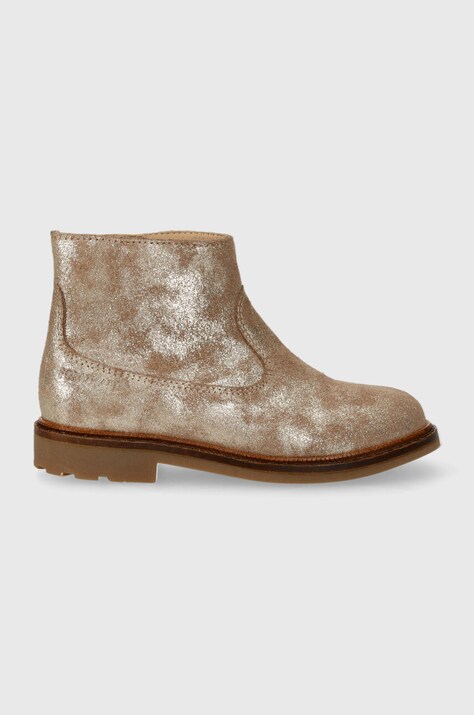 Детские замшевые ботинки Pom D'api SISTER BOOTS цвет бежевый