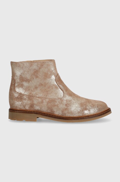 Дитячі замшеві черевики Pom D'api SISTER BOOTS колір бежевий