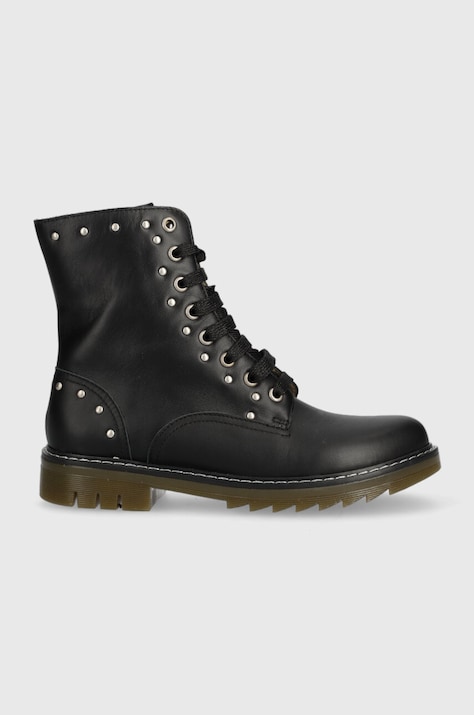 Pom D'api ghete din piele pentru copii SID HI STUD culoarea negru