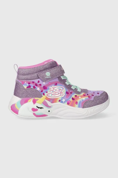 Δερμάτινα αθλητικά παπούτσια Skechers UNICORN DREAMS χρώμα: μοβ