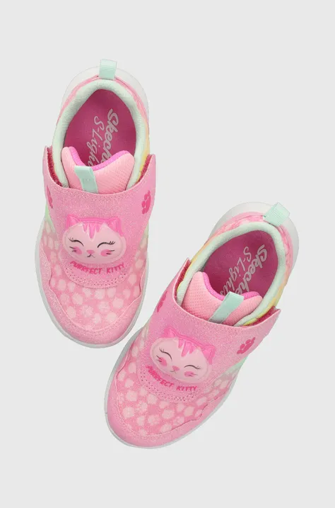 Skechers sneakers pentru copii GLIMMER KICKS culoarea roz
