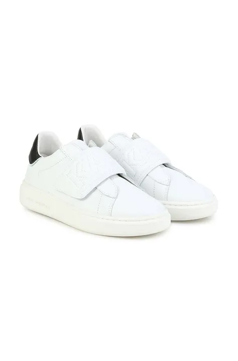 Дитячі шкіряні кросівки Karl Lagerfeld колір білий