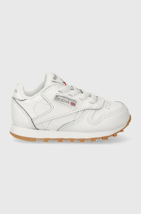 Дитячі кросівки Reebok Classic CL LTHR колір білий