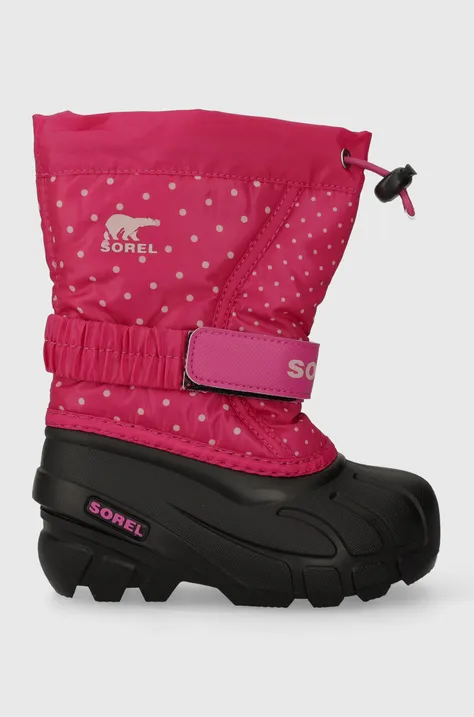 Παιδικές χειμερινές μπότες Sorel 1888092 χρώμα: ροζ, YOUTH FLURRY PRINT Girls