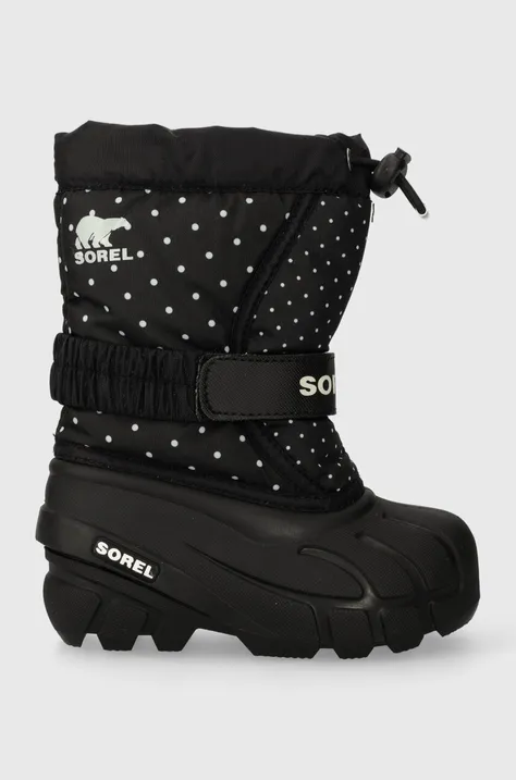 Παιδικές χειμερινές μπότες Sorel 1888092 χρώμα: μαύρο, YOUTH FLURRY PRINT Girls