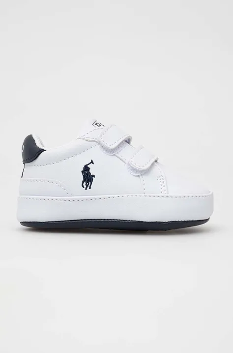 Polo Ralph Lauren pantofi pentru bebelusi culoarea alb