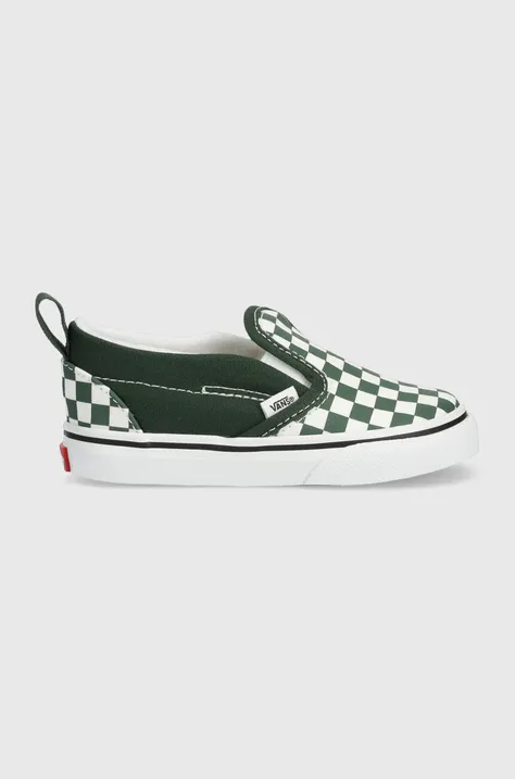 Παιδικά πάνινα παπούτσια Vans TD Slip-On V χρώμα: πράσινο