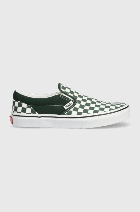 Παιδικά πάνινα παπούτσια Vans JN Classic Slip-On χρώμα: πράσινο