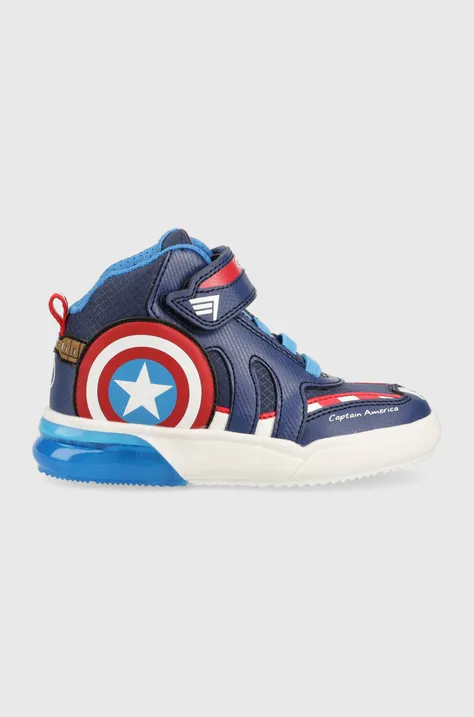 Geox sneakers pentru copii x Marvel, Avengers culoarea albastru marin