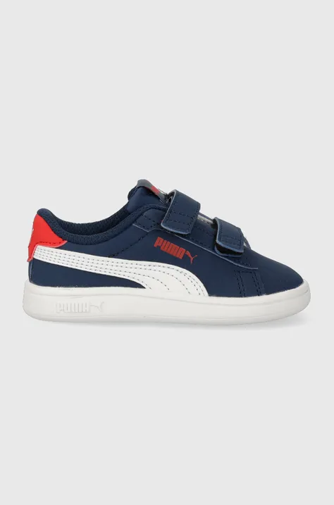Δερμάτινα αθλητικά παπούτσια Puma Smash 3.0 Buck V χρώμα: ναυτικό μπλε