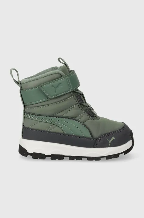 Detské zimné topánky Puma Evolve Boot AC+ Inf zelená farba
