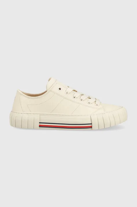 Tommy Hilfiger sneakers pentru copii culoarea bej