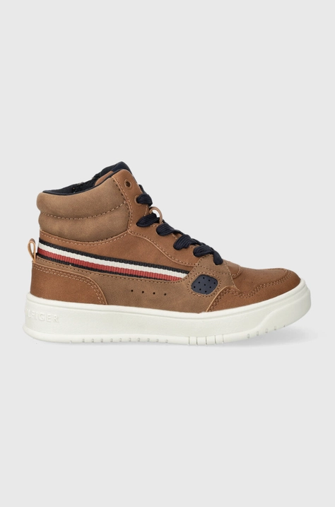 Tommy Hilfiger sneakers pentru copii culoarea maro