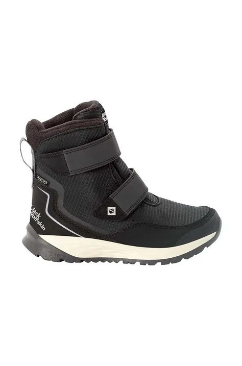 Παιδικές χειμερινές μπότες Jack Wolfskin POLAR BEAR TEXAPORE HIGH VC χρώμα: μαύρο