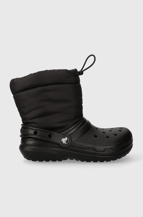 Otroške snežke Crocs Classic Lined Neo Puff črna barva