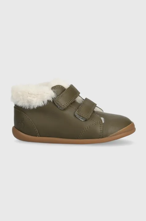 Dječje zimske kožne cipele Pom D'api FLEX-UP EASY FUR boja: zelena