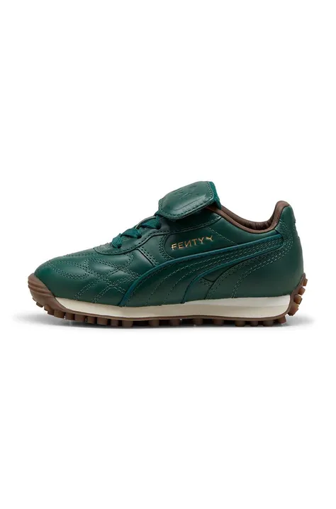 Παιδικά δερμάτινα αθλητικά παπούτσια Puma AVANTI L FENTY PS χρώμα: πράσινο