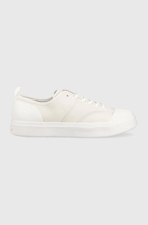 Calvin Klein sneakersy skórzane LOW TOP LACE UP LTH kolor biały HM0HM01045