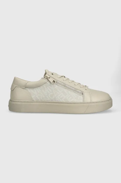 Calvin Klein sneakersy LOW TOP LACE UP W/ZI kolor beżowy HM0HM01059