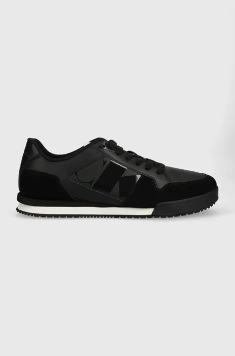 Δερμάτινα αθλητικά παπούτσια Calvin Klein Jeans LOW PROFILE RUNNER M χρώμα: μαύρο, YM0YM00695