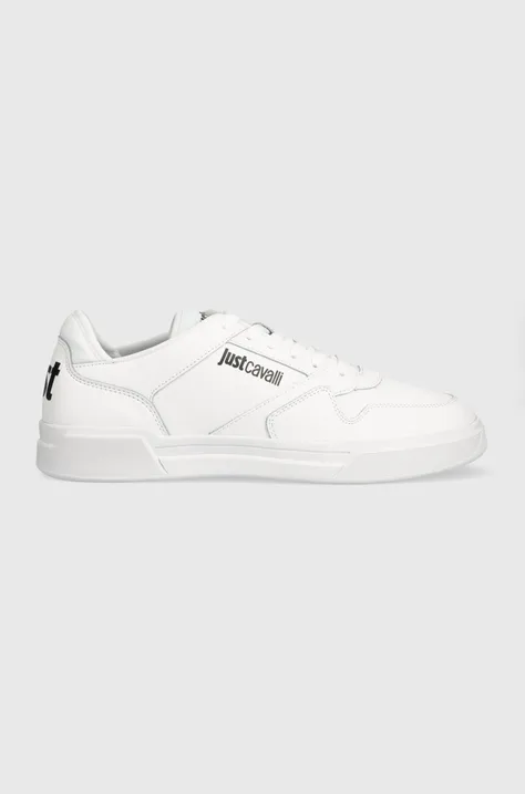 Kožené sneakers boty Just Cavalli bílá barva, 75QA3SB6 ZP381 003