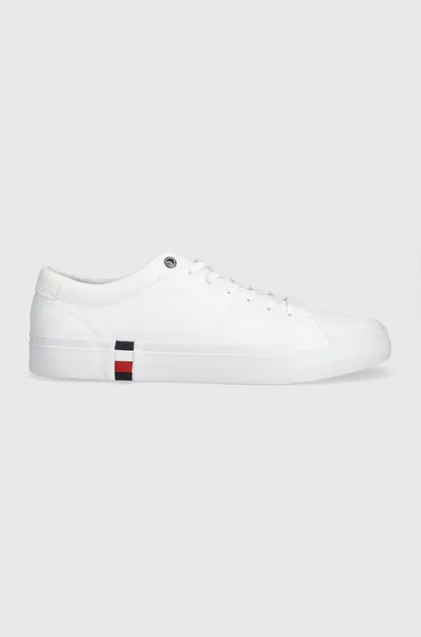 Δερμάτινα ελαφριά παπούτσια Tommy Hilfiger CORPORATE LEATHER χρώμα: άσπρο, FM0FM04589