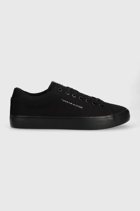 Πάνινα παπούτσια Tommy Hilfiger TH HI VULC CORE LOW χρώμα: μαύρο, FM0FM04686