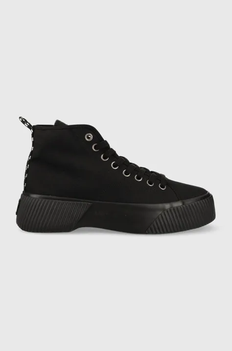 Πάνινα παπούτσια Tommy Jeans TJM MID PLATFORM χρώμα: μαύρο, EM0EM01198