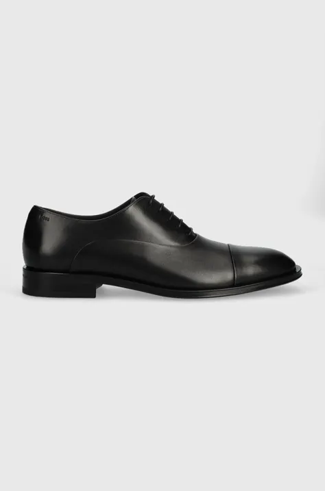 Kožne cipele BOSS Derrek za muškarce, boja: crna, 50495997