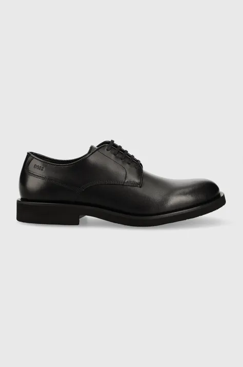 Кожаные туфли BOSS Baird мужские цвет чёрный 50497842
