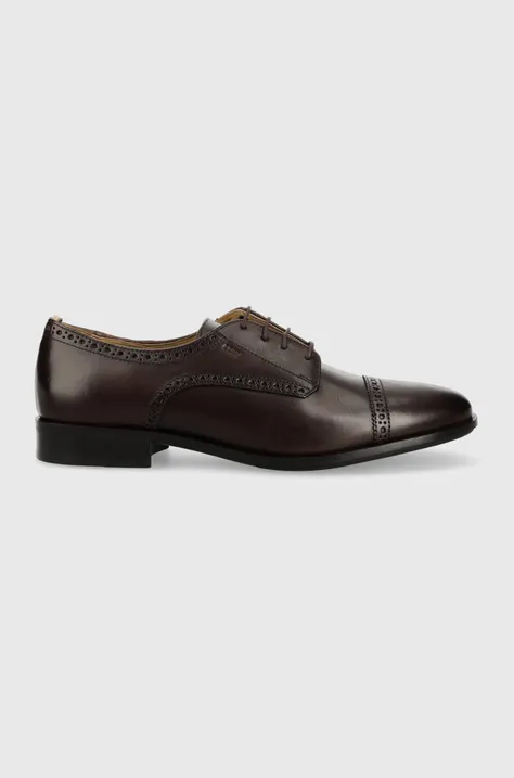 Кожаные туфли BOSS Colby мужские цвет коричневый 50498466