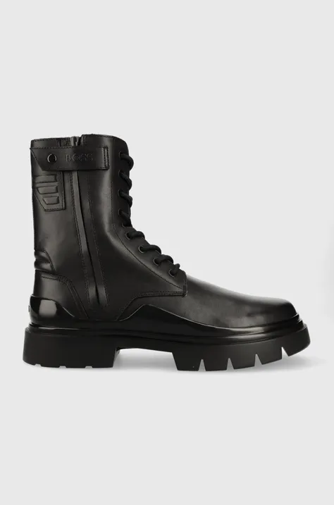 Kožne cipele BOSS Chanan za muškarce, boja: crna, 50498601