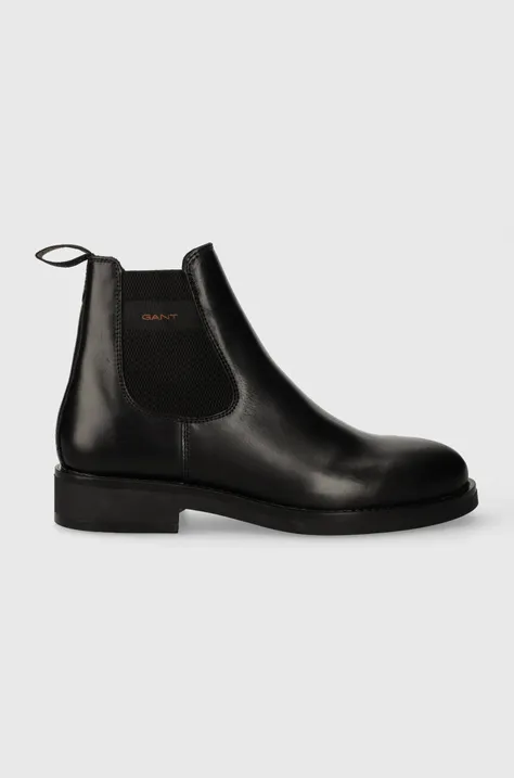 Kožené topánky chelsea Gant Prepdale pánske, čierna farba, 27641420.G00