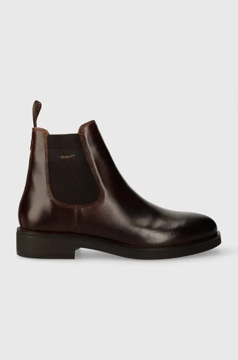 Kožené kotníkové boty Gant Prepdale pánské, hnědá barva, 27641420.G45
