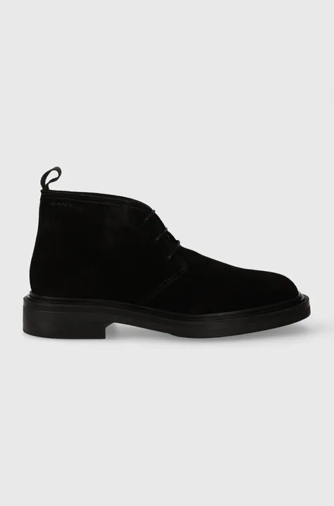 Čevlji iz semiša Gant Fairwyn moški, črna barva, 27643407.G00